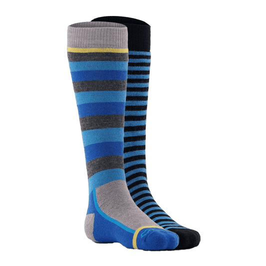 FOX RIVER KID'S SNOW DAY MEDIUM WEIGHT OTC SOCKS 2PK BLUE ASSORT