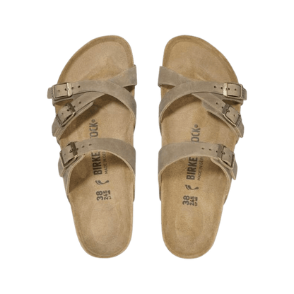 BIRKENSTOCK WOMEN'S FRANCA FL - REGULAR - TOBACCO BROWN - TOP VIEW