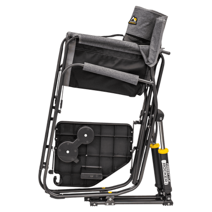 GCI OUTDOOR FREESTYLE ROCKER™ WITH SIDE TABLE - HEATHERED PWTER - FOLDED SIDE VIEW