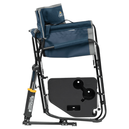 GCI OUTDOOR FREESTYLE ROCKER™ WITH SIDE TABLE - HEATHERED INDIGO - FOLDED