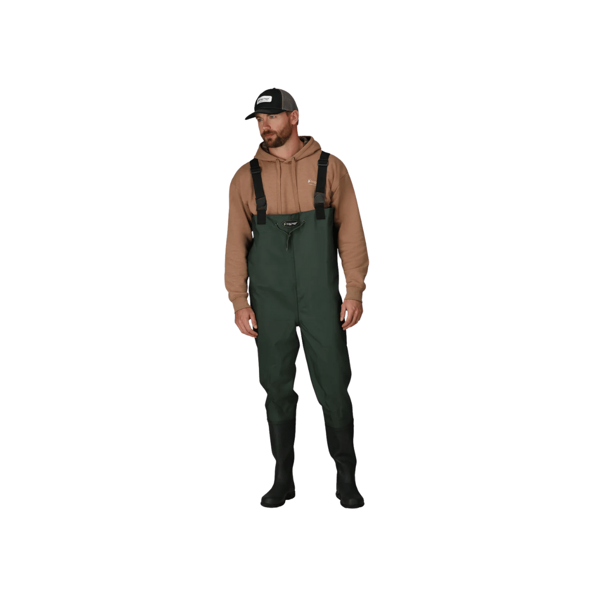 FROGG TOGGS CASCADES 2PLY BOOTFOOT CHEST WADER - GREEN - FRONT VIEW