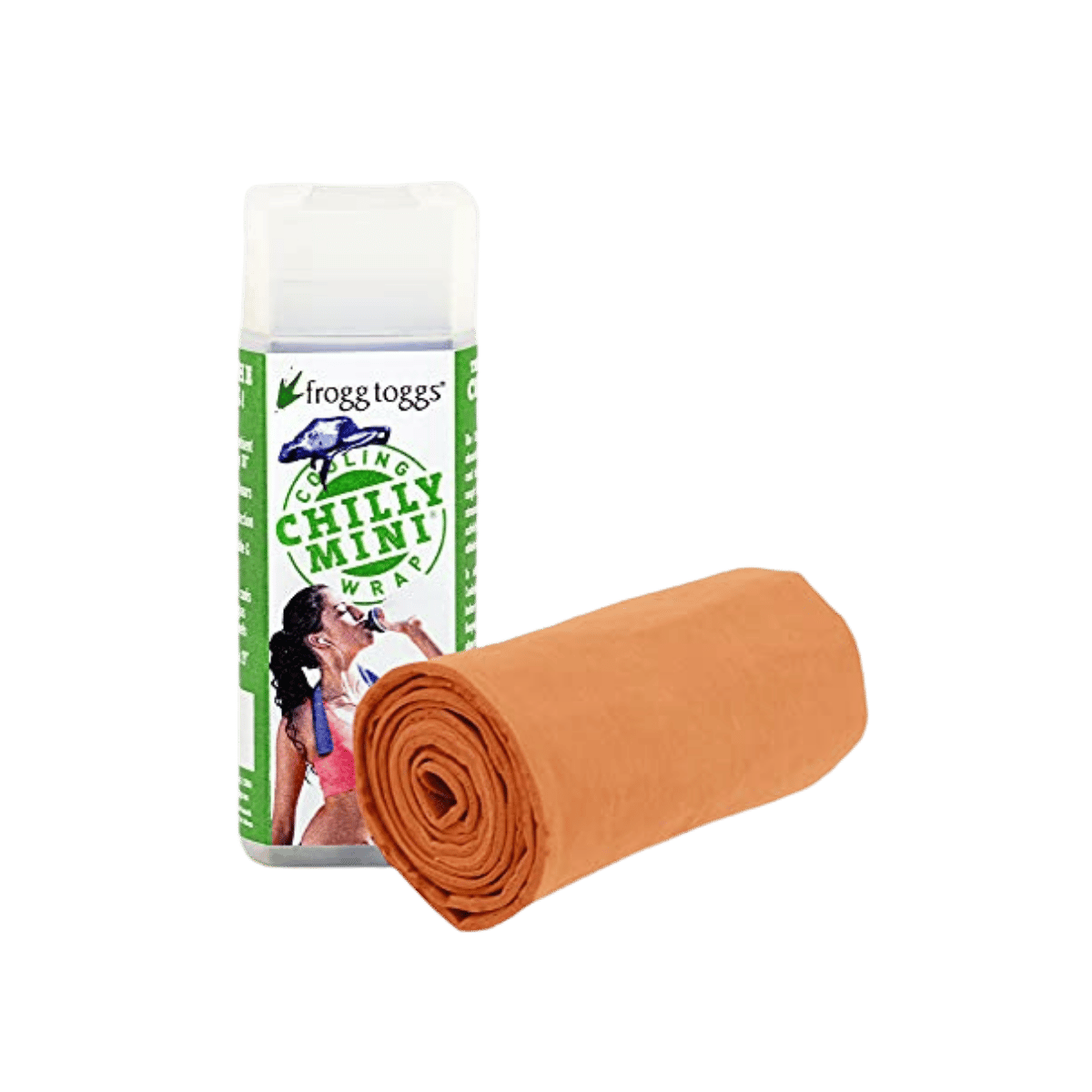 FROGG TOGGS CHILLY MINI COOLING WRAP - HI VIS ORANGE - PLASTIC STORAGE TUBE