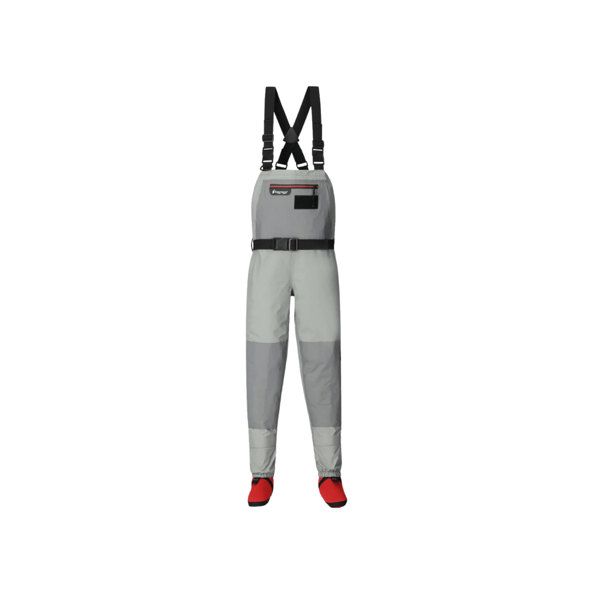 FROGG TOGGS YOUTH HELLBENDER PRO STOCKINGFOOT WADER - GRAY - FRONT VIEW