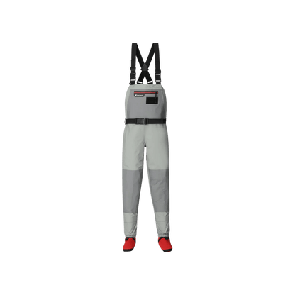 FROGG TOGGS YOUTH HELLBENDER PRO STOCKINGFOOT WADER - GRAY - FRONT VIEW