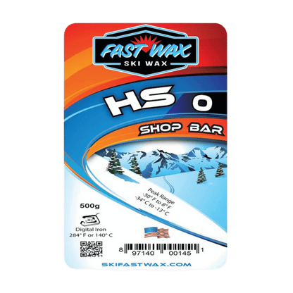 FAST WAX HS 0 PARAFIN SHOP BAR 500G - WHITE - FRONT/PACKAGING VIEW