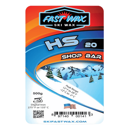 FAST WAX HS 20 SPORT WAX SHOP BAR 500G - BLUE - FRONT/PACKAGING VIEW