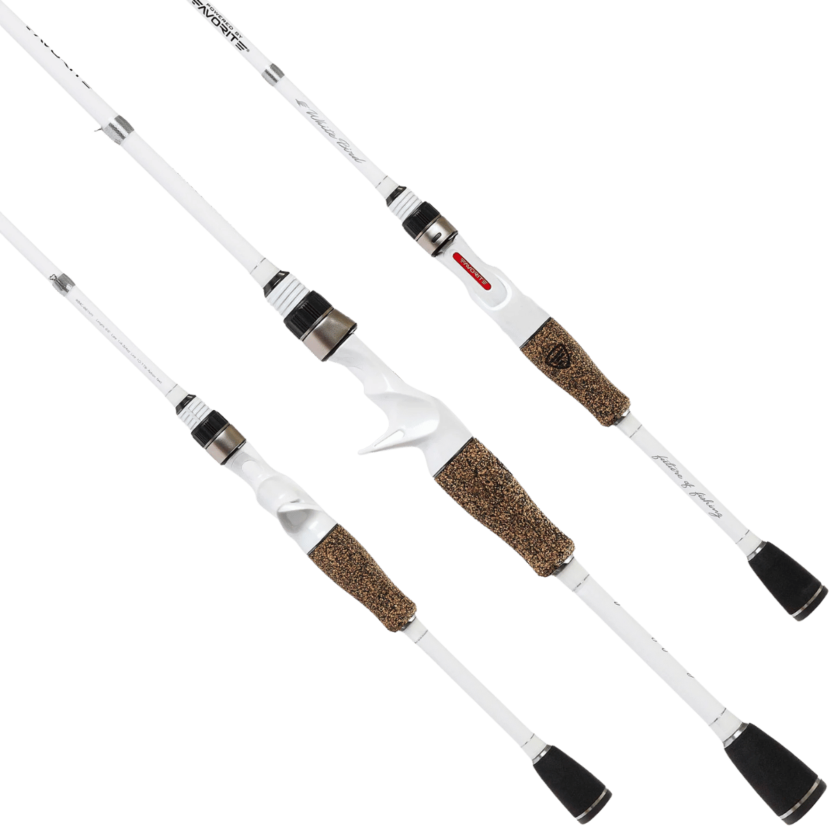 FAVORITE FISHING USA WHITE BIRD CASTING ROD - HAND HELD DIFFERENT ANGLES