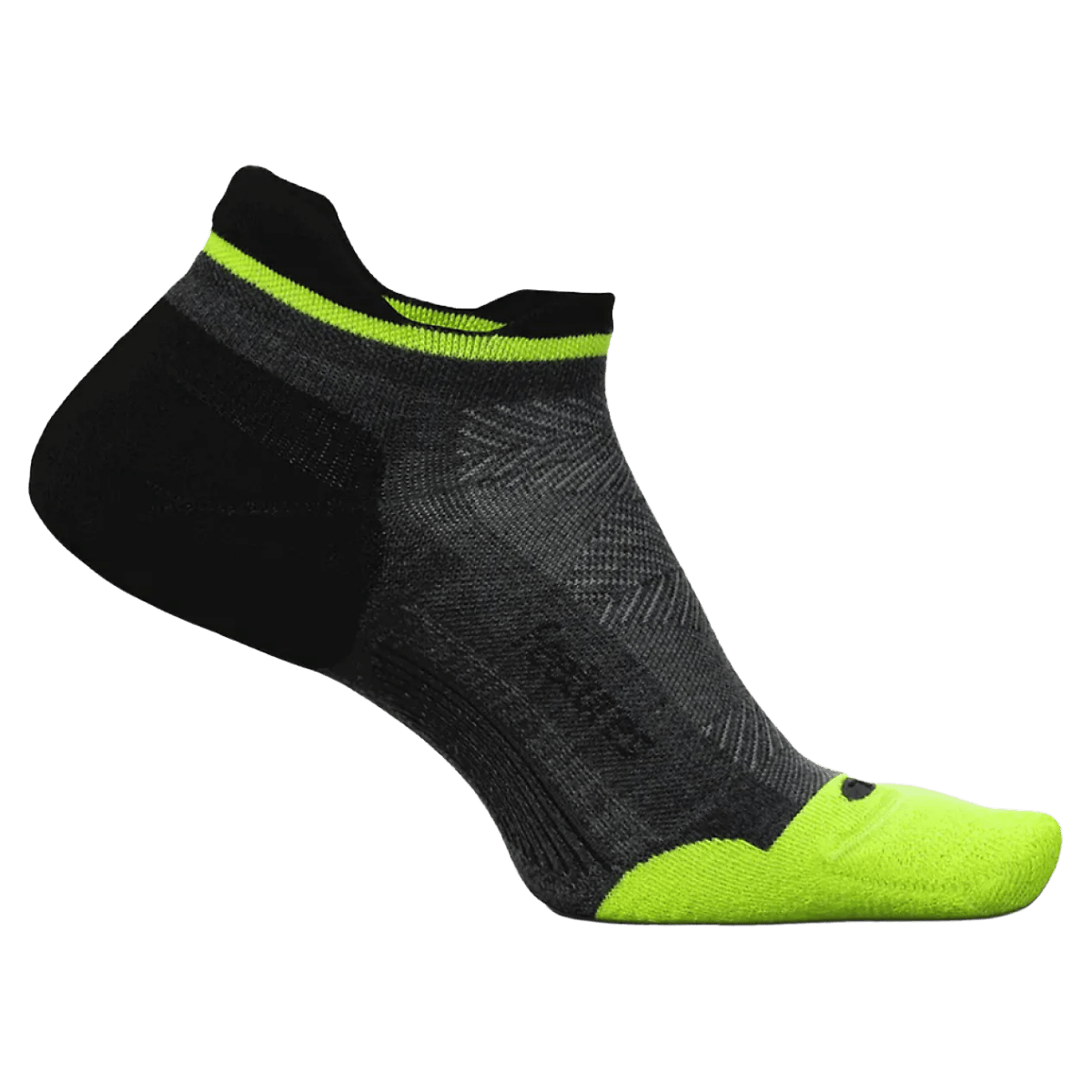 FEETURES ELITE MAX CUSHION NO SHOW TAB SOCKS MIDNIGHT NEON