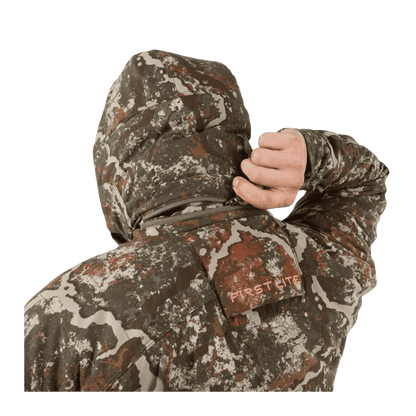 FIRST LITE MEN'S CORE INSULATED JACKET - SPECTER - CLOSER BACK VIEW