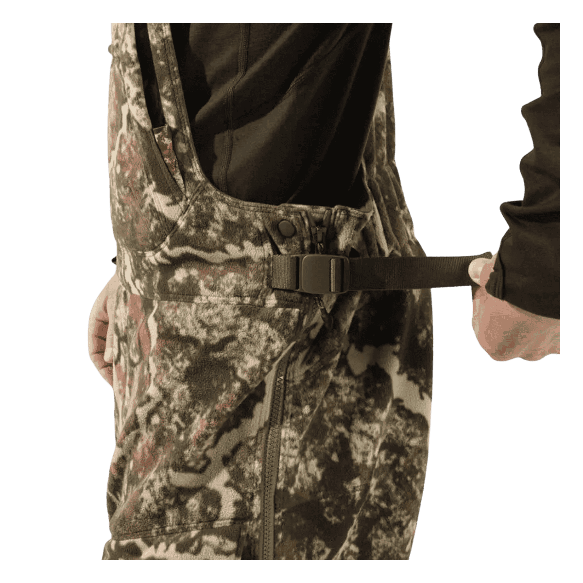 FIRST LITE MEN'S PHASE BIB - SPECTER - CLOSER SIDE VIEW