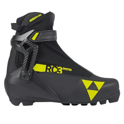 FISCHER RC3 SKATE NORDIC BOOT 2025 - BLACK/YELLOW - SIDE VIEW
