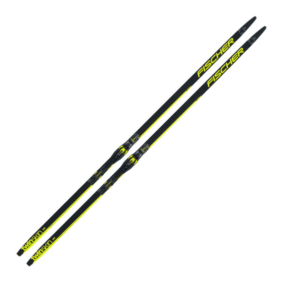 FISCHER SKIS TWIN SKIN PRO MEDIUM SKI 24/25 - BLACK/YELLOW - FRONT VIEW