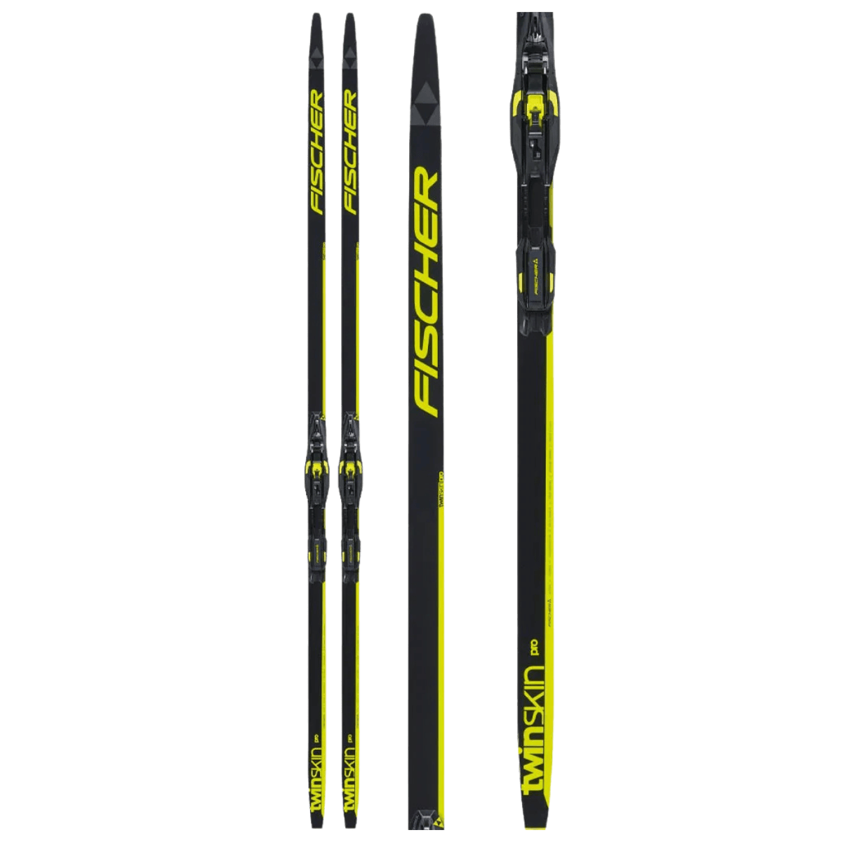 FISCHER SKIS TWIN SKIN PRO STIFF SKIS 24/25 - BLACK YELLOW - ALL VIEW