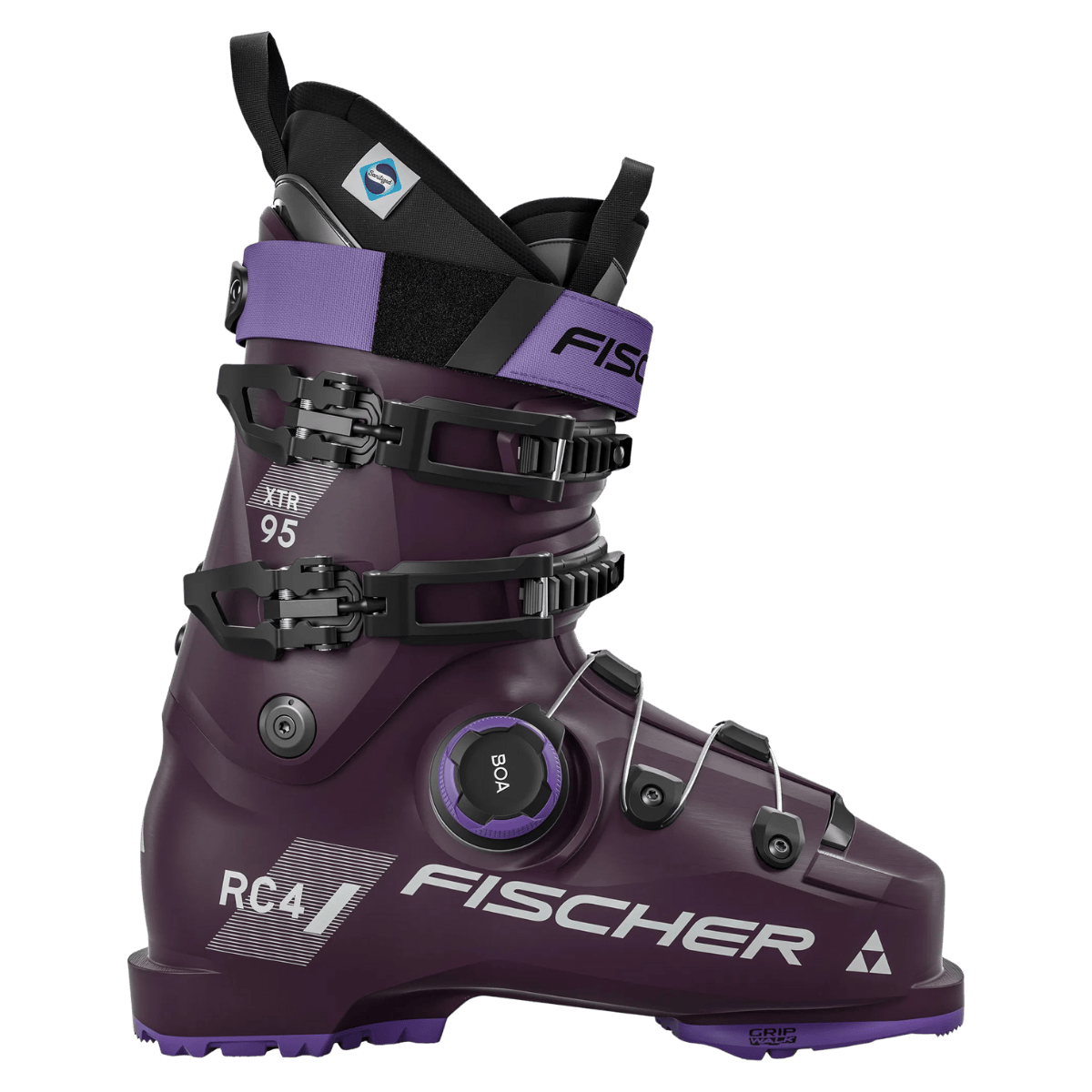 FISCHER SKIS WOMEN'S XTR RC4 95 MV BOOTS - WINEBERRY - SIDE VIEW
