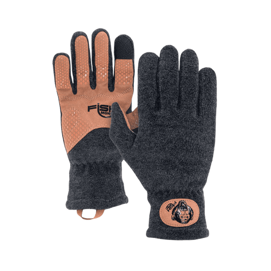 FISH MONKEY FULL FINGER FLEECE GLOVE - CHARCOAL