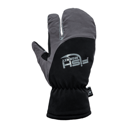 FISH MONKEY STEALTH DRY-TEC HEAVYWEIGHT MITTEN - GRAY - FRONT VIEW