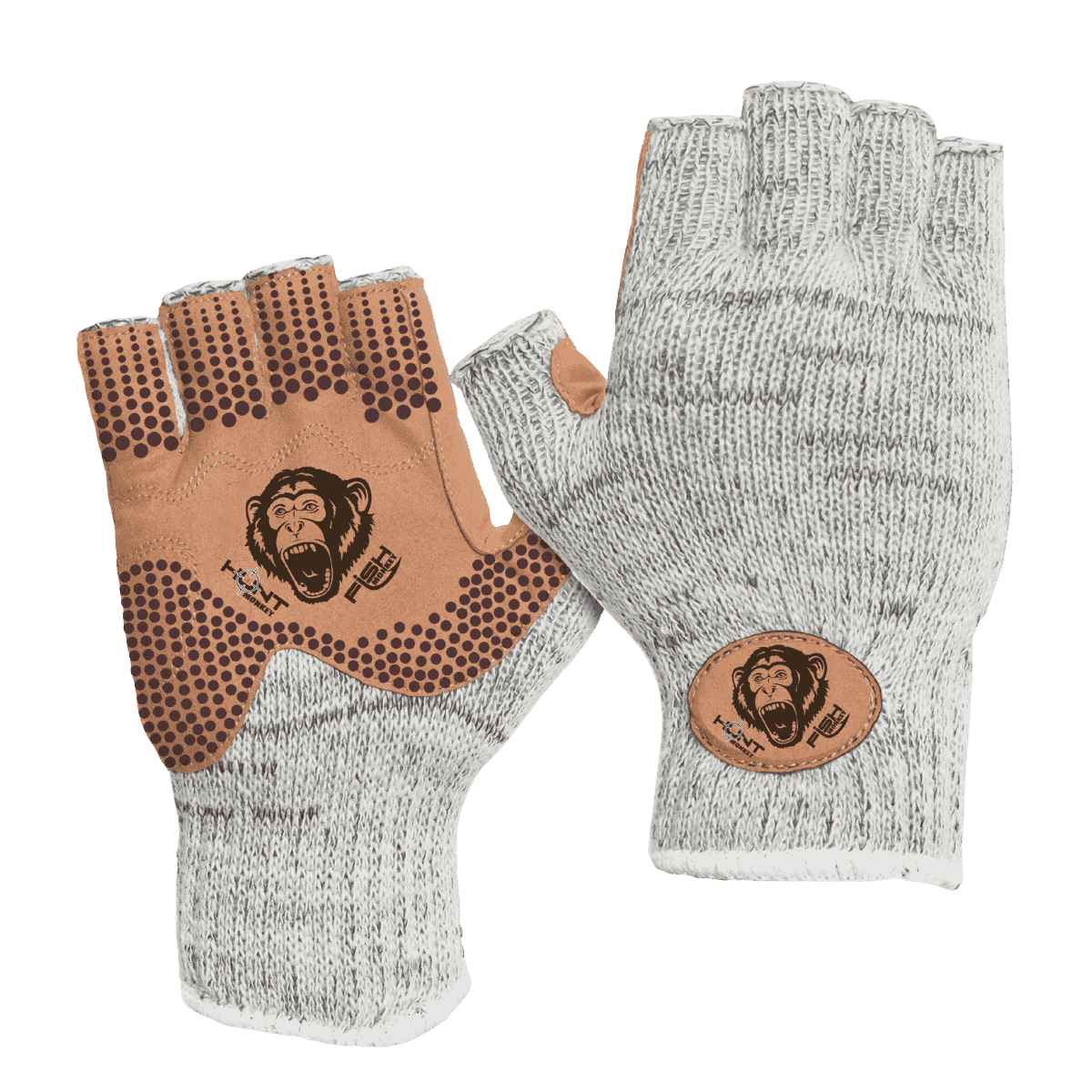 FISH MONKEY WOOLY HALF FINGER GLOVE - TAN
