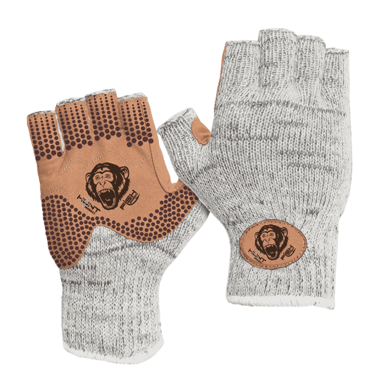 FISH MONKEY WOOLY HALF FINGER GLOVE - TAN