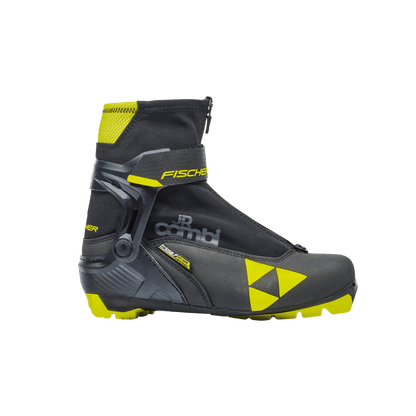 FISCHER SKIS JUNIOR COMBI BOOT 22/23 - BLACK/YELLOW - SIDE VIEW