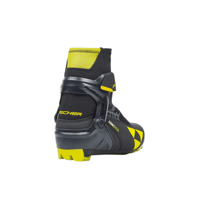 FISCHER SKIS JUNIOR COMBI BOOT 22/23 - BLACK/YELLOW - BACK VIEW