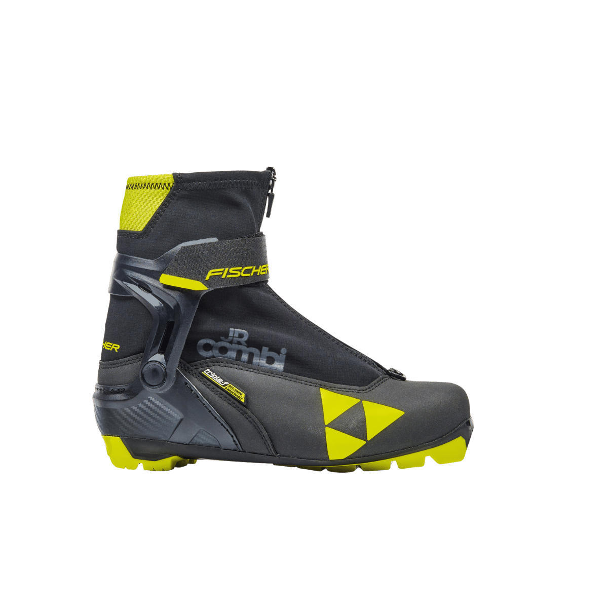 FISCHER SKIS JUNIOR COMBI BOOT 22/23 - BLACK/YELLOW - SIDE VIEW