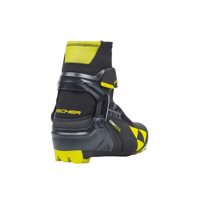 FISCHER SKIS JUNIOR COMBI BOOT 22/23 - BLACK/YELLOW - BACK VIEW