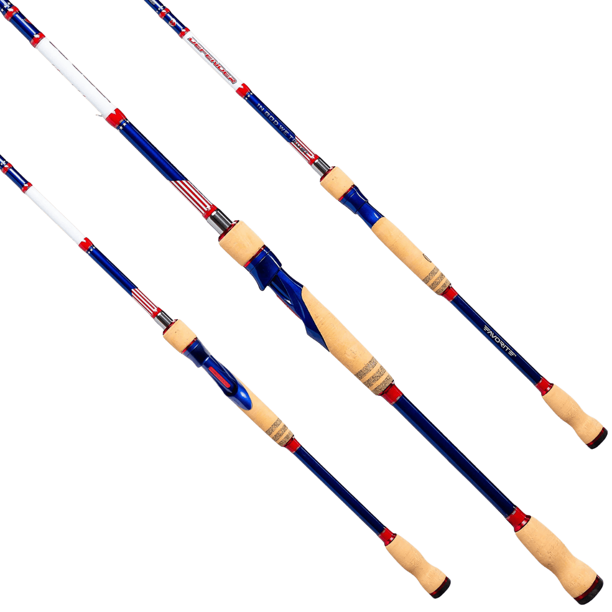 FAVORITE FISHING USA DEFENDER SPINNING ROD - MULTI ANGLE VIEW