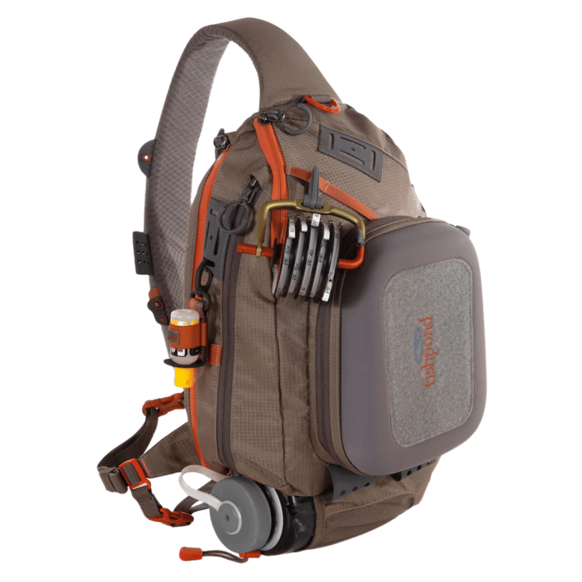 FISHPOND SUMMIT SLING PACK 2.0 GRANITE FABRIC FRONT SIDE VIEW