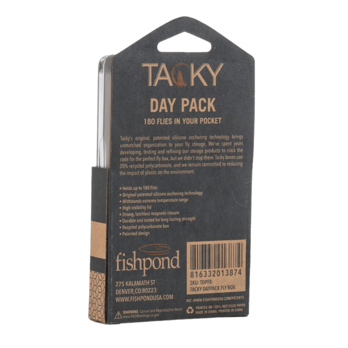 FISHPOND TACKY DAYPACK FLY BOX BACK VIEW