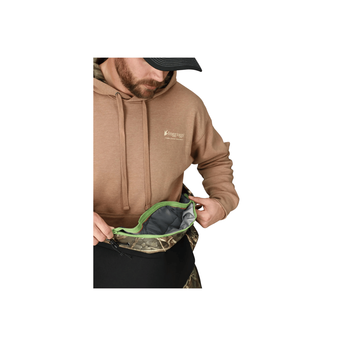 FROGG TOGGS GRAND REFUGE 3.0 BOOT FOOT WADER - MAX-7 - INNER  ZIPPER DETAIL