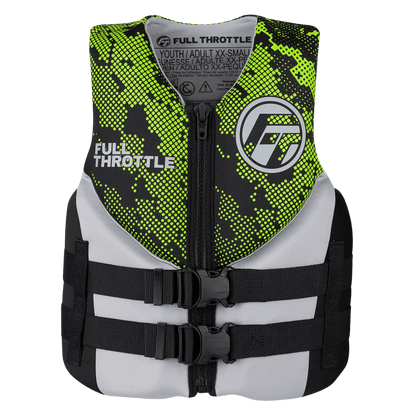 FULL THROTTLE JUNIOR HINGED RAPID-DRY VEST GREEN FRONT