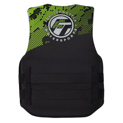 FULL THROTTLE JUNIOR HINGED RAPID-DRY VEST GREEN BACK VIEW