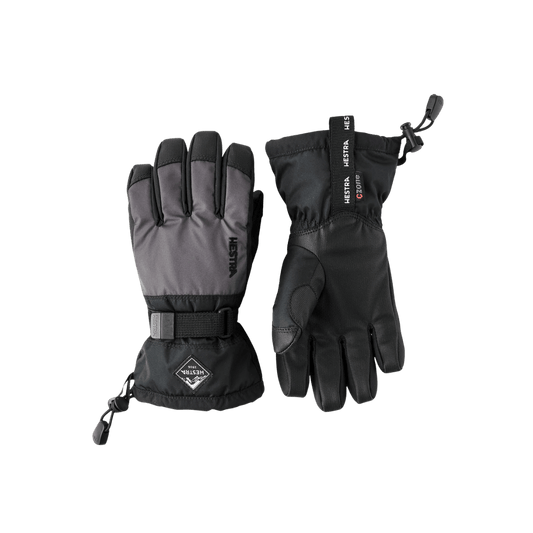 HESTRA YTH GAUNTLET CZONE JR 5 FINGER - GRAPHITE/BLACK
