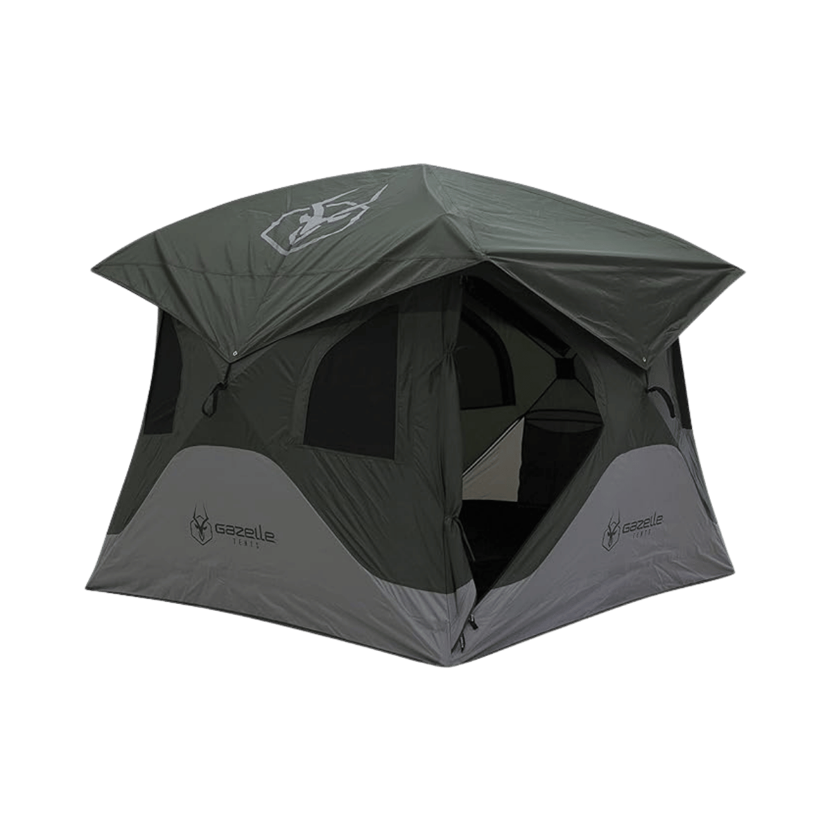 GAZELLE TENTS T3X HUB TENT -ALPINE GREEN - OPEN  VIEW