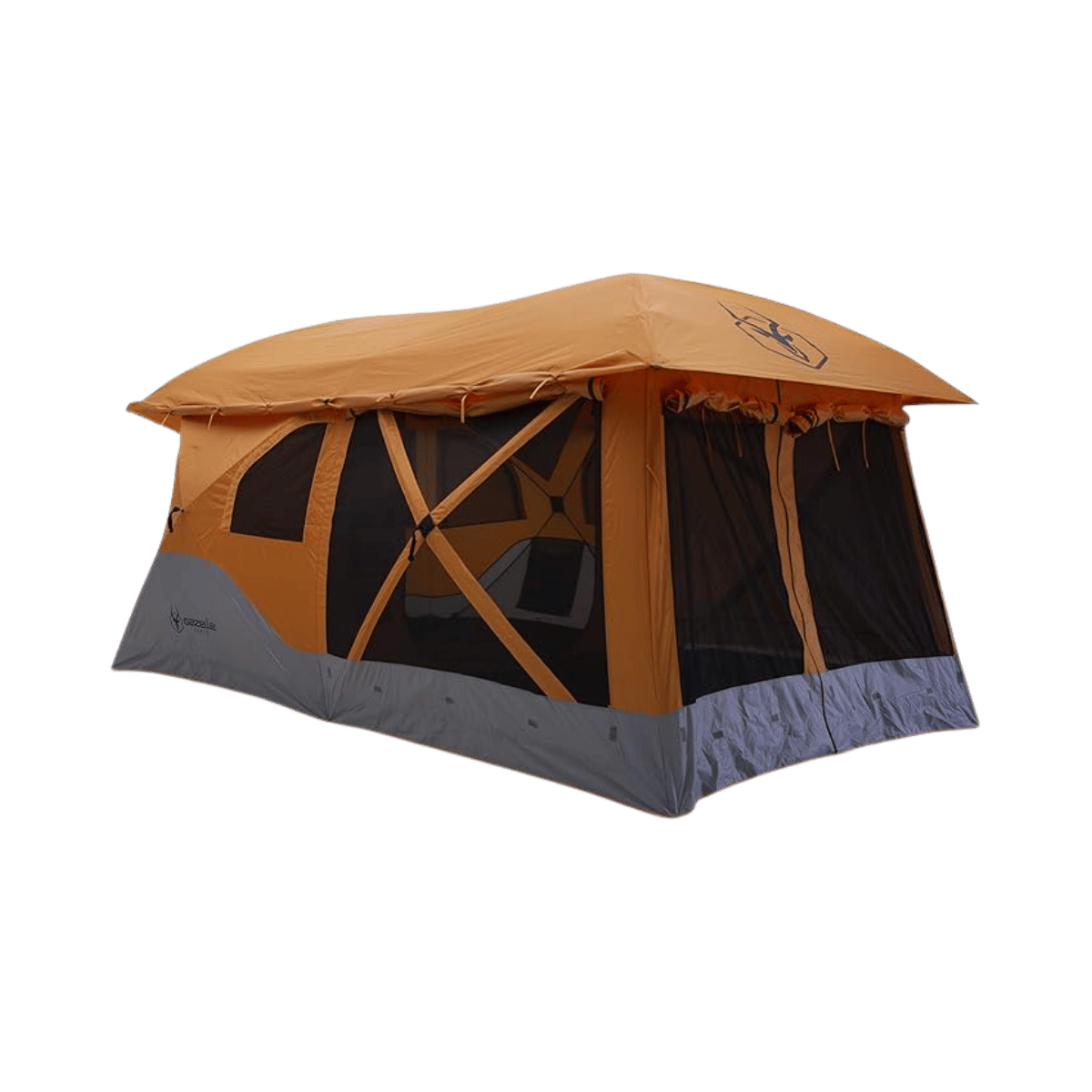 GAZELLE TENTS T4 HUB TENT – 4-PERSON – SUNSET ORANGE - FRONT VIEW