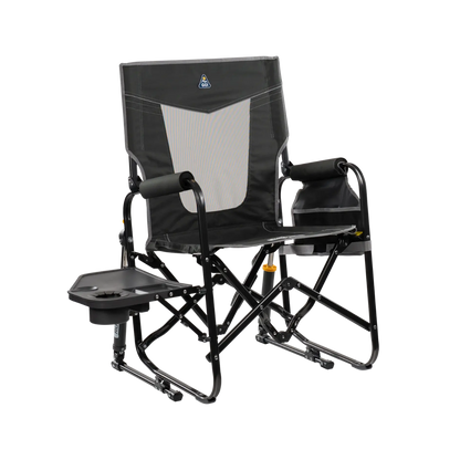 GCI OUTDOOR STOWAWAY ROCKER W/ SIDE TABLE DARK CHARCOAL