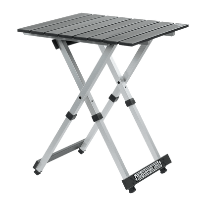 GCI OUTDOOR COMPACT CAMP TABLE 20™ - BLACK CHROME - SIDE VIEW