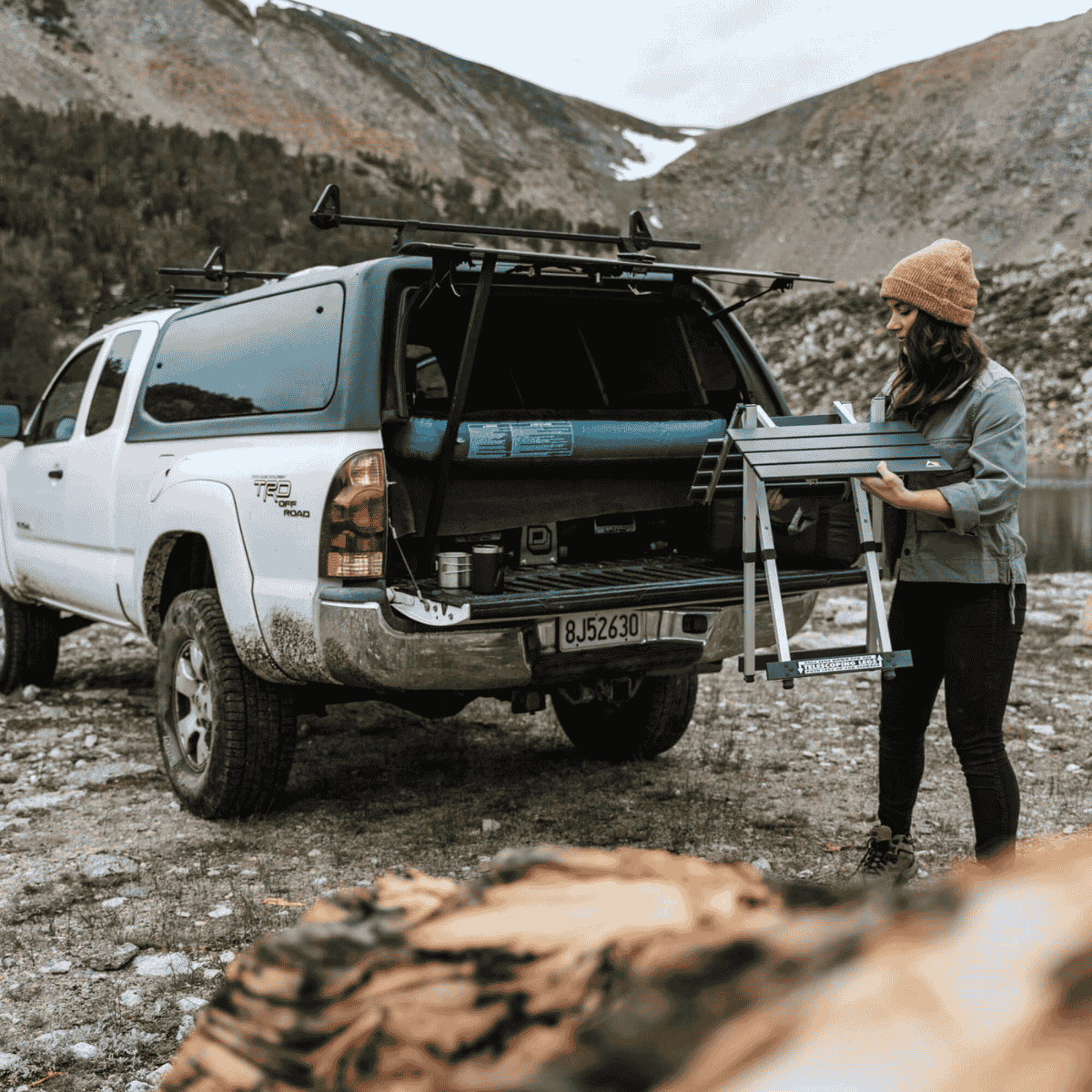 GCI OUTDOOR COMPACT CAMP TABLE 20™ - BLACK CHROME - LIFESTYLE