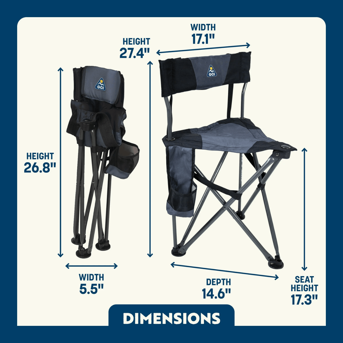 GCI OUTDOOR QUIK-E-SEAT™ - BLACK_SPECIFICATION