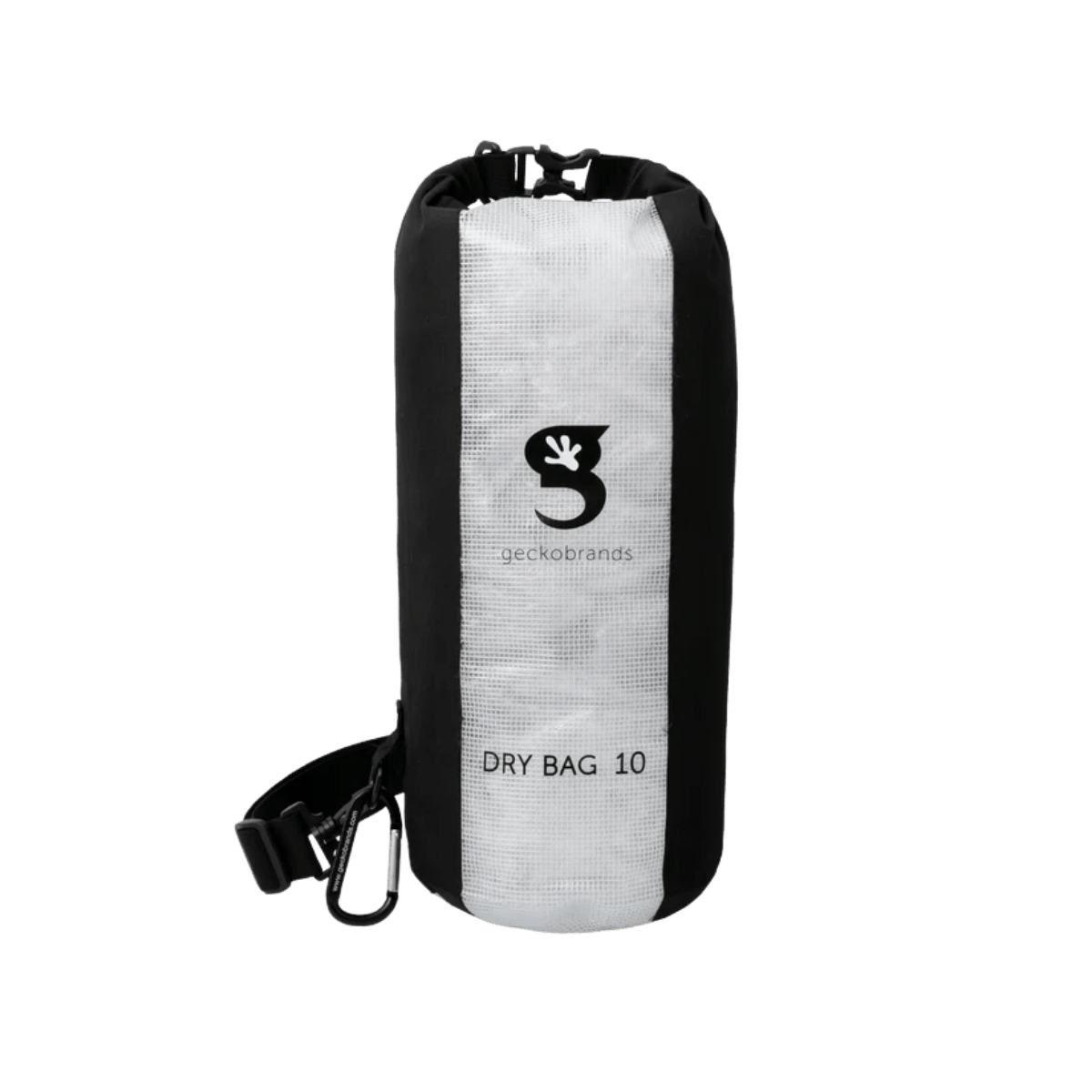 GECKO BRANDS DURABLE VIEW DRY BAG 10L - BLACK - FRONT VIEW