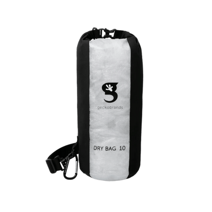 GECKO BRANDS DURABLE VIEW DRY BAG 10L - BLACK - FRONT VIEW