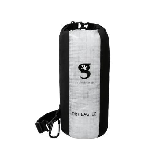 GECKO BRANDS DURABLE VIEW DRY BAG 10L - BLACK - FRONT VIEW