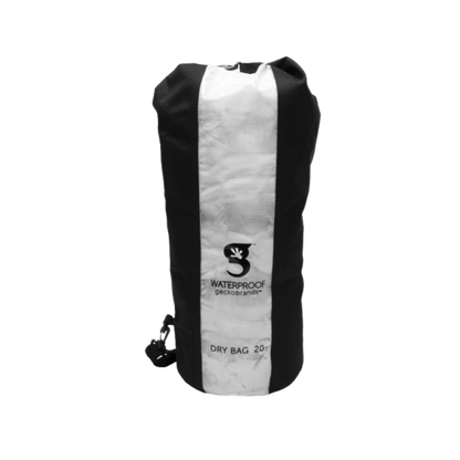 GECKO BRANDS DURABLE VIEW DRY BAG 20L - BLACK - FRONT VIEW