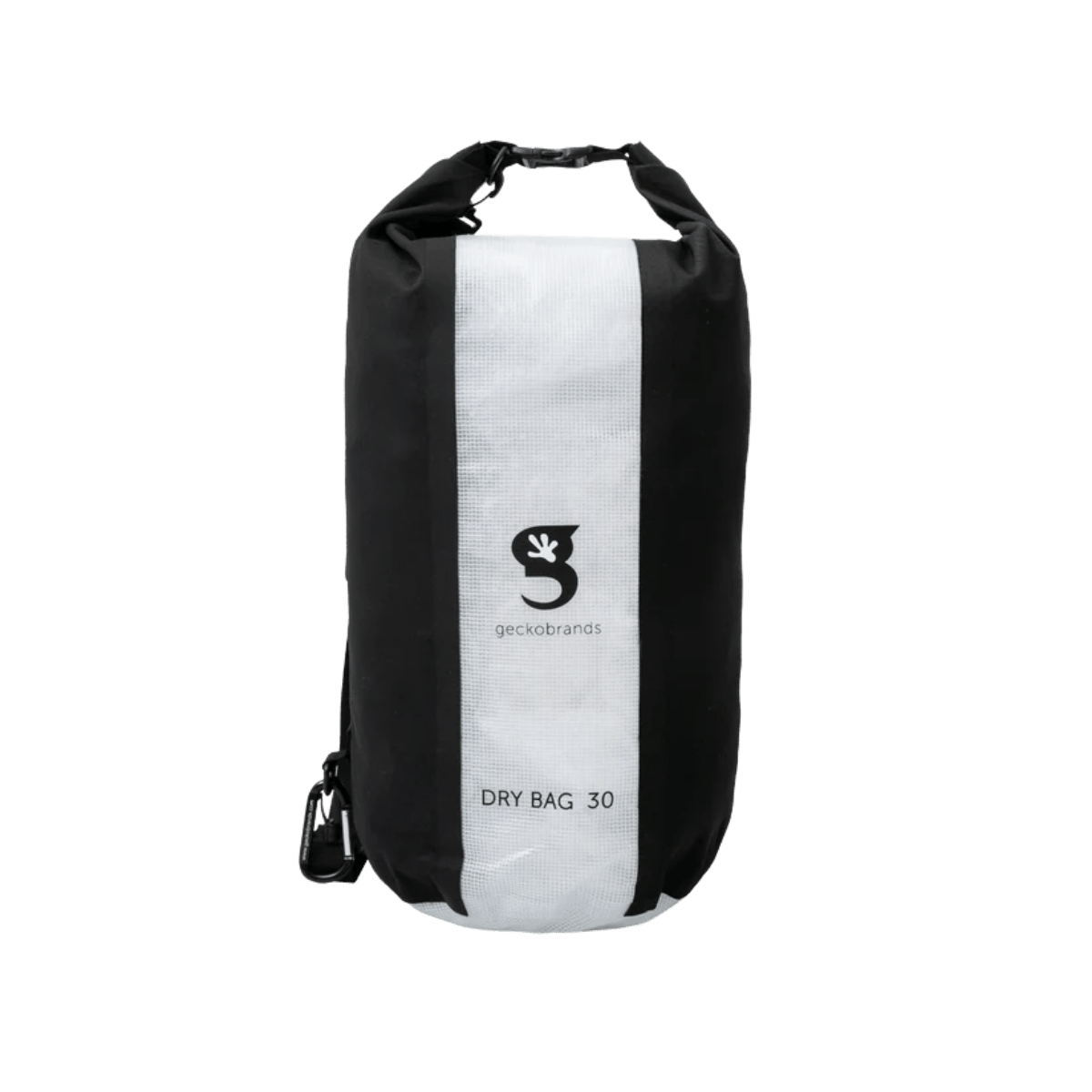 GECKO BRANDS DURABLE VIEW DRY BAG - 30L" - BLACK - FRONT VIEW