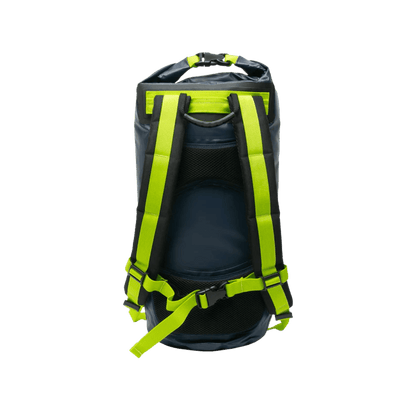 GECKO BRANDS HYDRONER  WATERPROOF BACKPACK - 20L" - NAVY/NEON GREEN- BACK VIEW