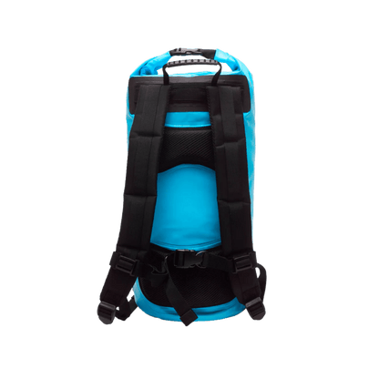 GECKO BRANDS HYDRONER  WATERPROOF BACKPACK - 20L" - NEON BLUE- BACK VIEW