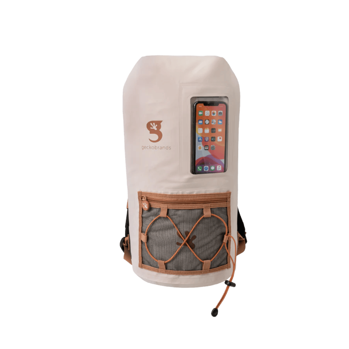 GECKO BRANDS HYDRONER  WATERPROOF BACKPACK - 20L" - SAND- FRONT VIEW