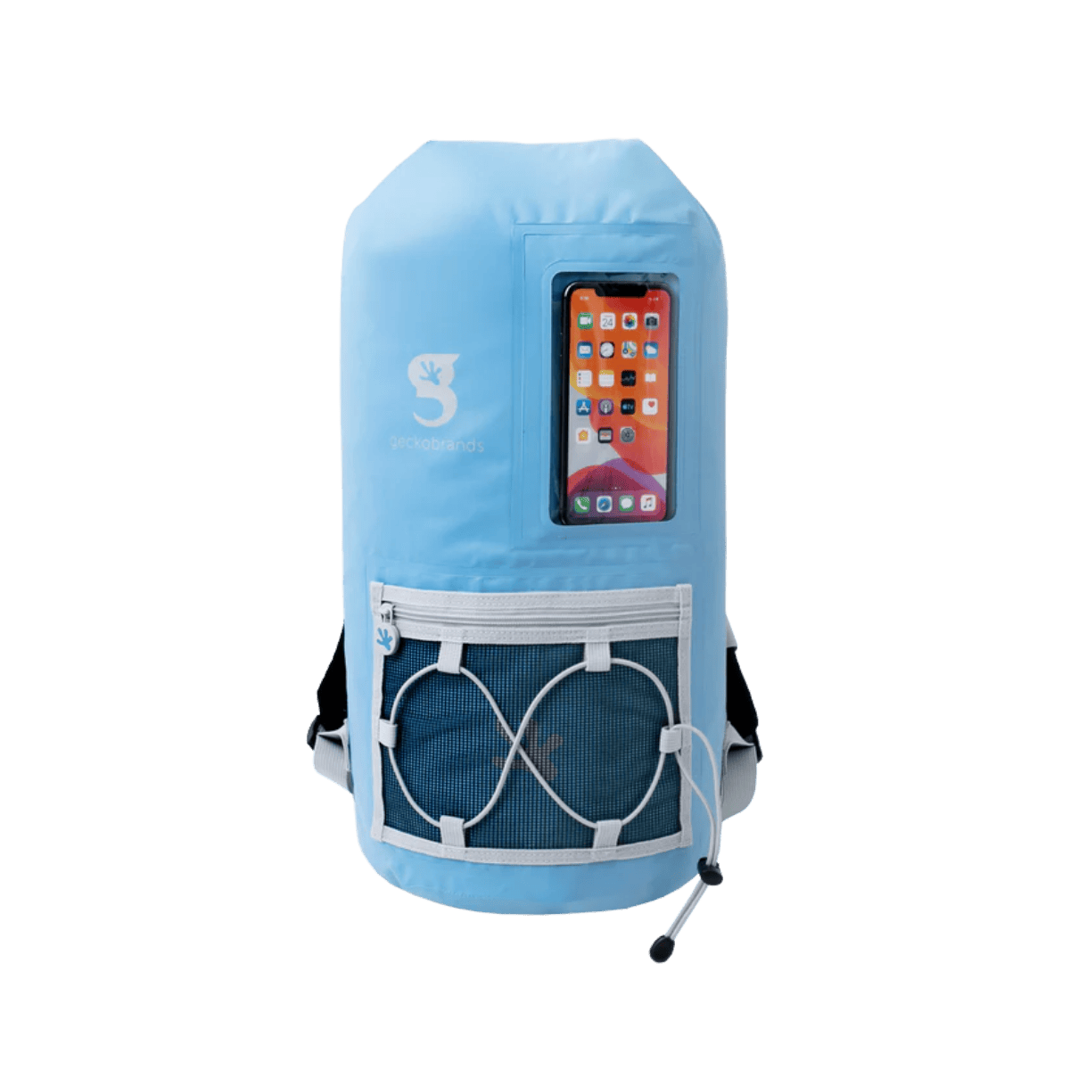 GECKO BRANDS HYDRONER  WATERPROOF BACKPACK - 20L" - STEEL BLUE - FRONT VIEW