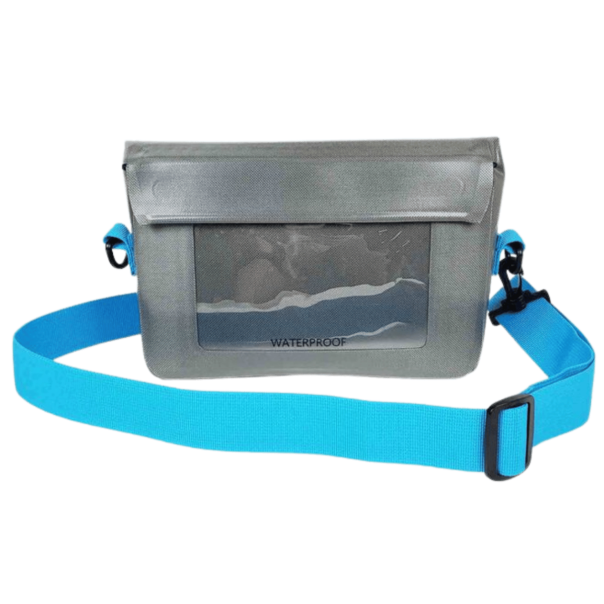 GECKOBRANDS OPTIXTREME WATERPROOF PHONE TOTE - GREY/BLUE_FRONT VIEW