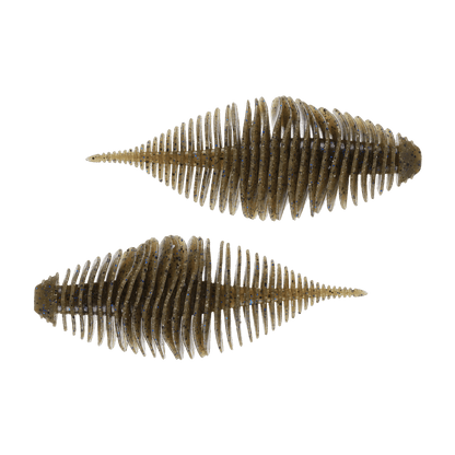 GEECRACK BELLOWS GILL CREATURE BAIT 5PK - 3.8 INCH - GREEN PUMPKIN BLUE FLAKE